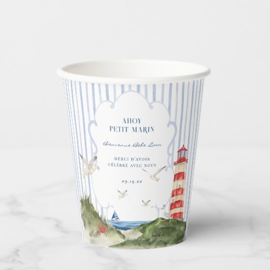 Babydusche Ahoy Petit Marin Nautique Pappbecher (Vorderseite)
