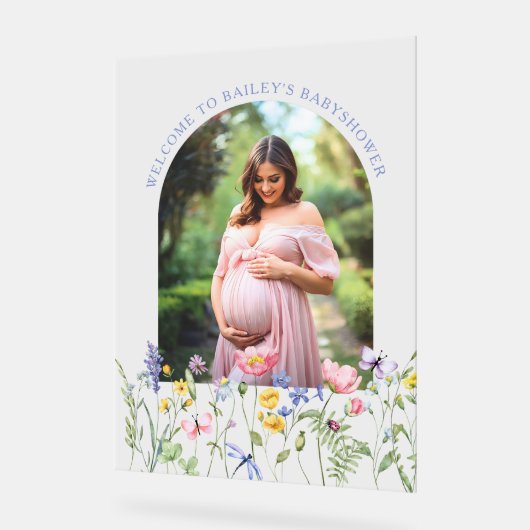 Babydusche Akryllische Wildblume Acrylschild (Winkel)