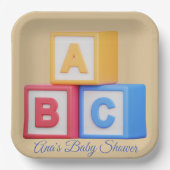 Babydusche - Alphabet Blocks Luncheon Pappteller (Vorderseite)