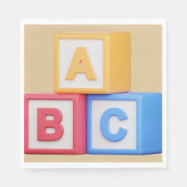 Babydusche - Alphabet Blocks Luncheon Serviette