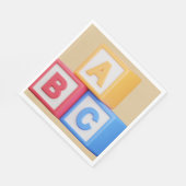 Babydusche - Alphabet Blocks Luncheon Serviette (Ecke)