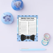 Babydusche Alphabet Name BINGO Game Mustache Flyer (Einzeln)