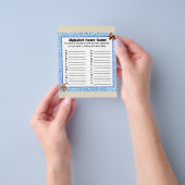 Babydusche Alphabet Name BINGO Game Teddy Bear Flyer (Gruppe)