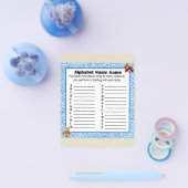 Babydusche Alphabet Name BINGO Game Teddy Bear Flyer (Einzeln)