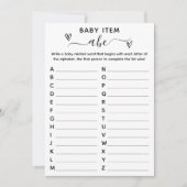 Babydusche Alphabet-Spielkarte Einladung (Vorderseite)