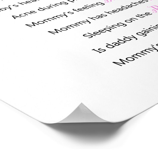 Babydusche Alte Ehefrauen zeigen Geschlechtervorau Poster (Ecke)