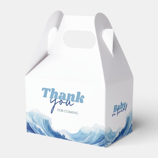 Babydusche an Bord, Surf Baby Dusche Geschenkschachtel (Rückseite)