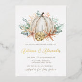 Babydusche an der Küste | Aquarellpumpen Folieneinladung (Vorderseite)