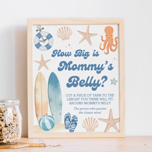 Babydusche an der Küste Wie groß ist ihr Bauch? Poster