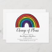 Babydusche Änderung von Plänen Moderne Skriptarmba Einladung (Vorne/Hinten)