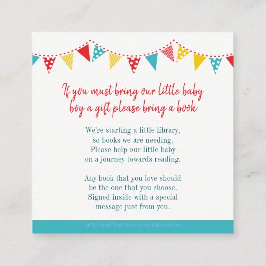 Babydusche Aqua Rocking Pferd Anfrage Karten (Rückseite)