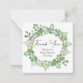 Babydusche Aquarell Kranz Danke Mitteilungskarte (Vorderseite)