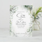 Babydusche - Aquarellfolien Einladung (Stehend Vorderseite)