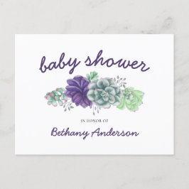 Babydusche Aquarellgarland Einladungspostkarte