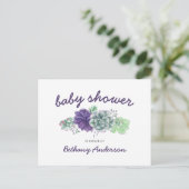 Babydusche Aquarellgarland Einladungspostkarte (Stehend Vorderseite)