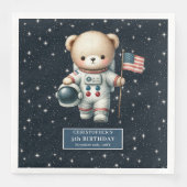 Babydusche Astronaut Teddy Napkins Personalisiert Serviette (Vorderseite)