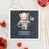 Babydusche Astronaut Teddy Napkins Personalisiert Serviette (Beispiel)