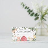 Babydusche auf Bauernhof Wie groß ist Mama's Bauch Begleitkarte (Stehend Vorderseite)