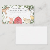 Babydusche auf Bauernhof Wie groß ist Mama's Bauch Begleitkarte (Vorne/Hinten)