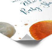 Babydusche auf bemalten Planeten Begrüßungszeichen Poster (Ecke)