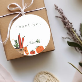 Babydusche auf dem Bauer Runder Aufkleber