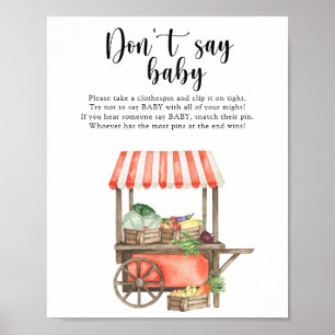 Babydusche auf dem Markt - Kein Babyposter Poster