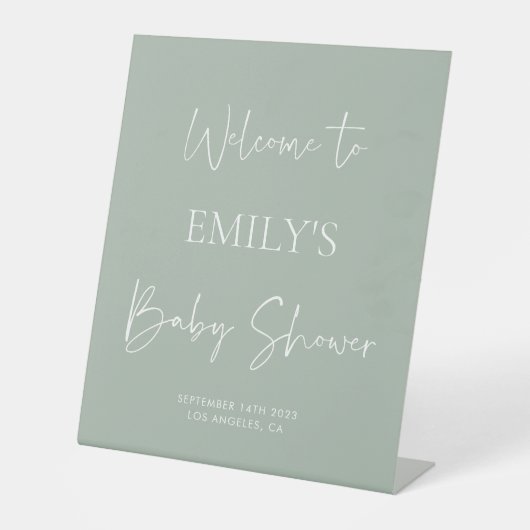 Babydusche auf der Terrasse Begrüßungsschild Sockelschild (Vorderseite)