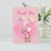 Babydusche, auf die wir warten können dankeskarte (Stehend Vorderseite)