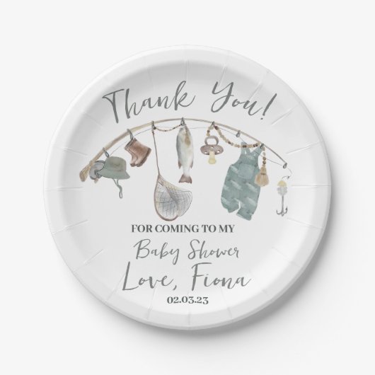 Babydusche Aufgeregt Pappteller (Vorderseite)