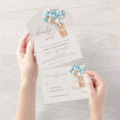 Babydusche aus Bärenblasen in einer Einladung (Abreißen)