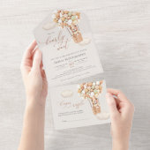 Babydusche aus Bärenblasen in einer Einladung (Abreißen)