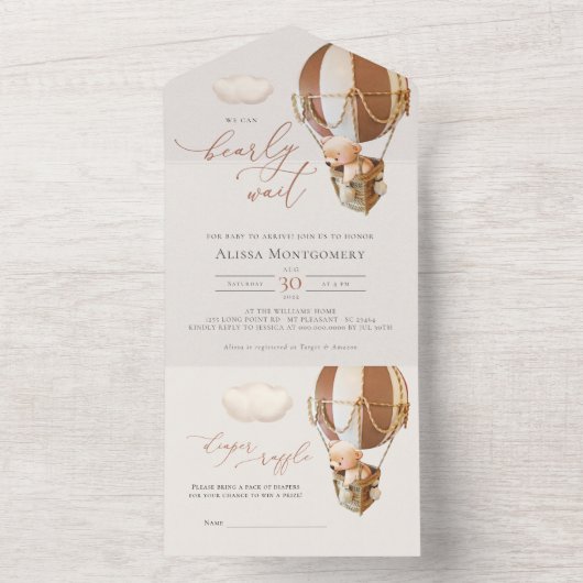 Babydusche aus Bärenblasen in einer Einladung (Innen Boden)