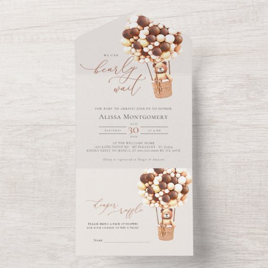 Babydusche aus Bärenblasen in einer Einladung (Innen Boden)