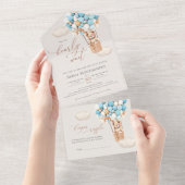 Babydusche aus Bärenblasen in einer Einladung (Abreißen)