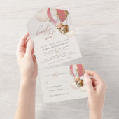 Babydusche aus Bärenblasen in einer Einladung (Abreißen)