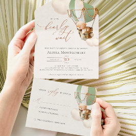 Babydusche aus Bärenblasen in einer Einladung