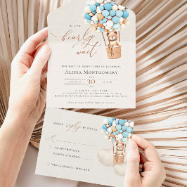 Babydusche aus Bärenblasen in einer Einladung