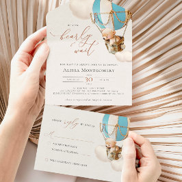 Babydusche aus Bärenblasen in einer Einladung