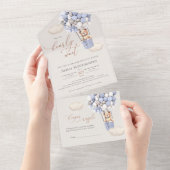 Babydusche aus Bärenblasen in einer Einladung (Abreißen)