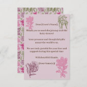 Babydusche aus Botanischem Peony Eucalyptus Dankeskarte (Vorne/Hinten)