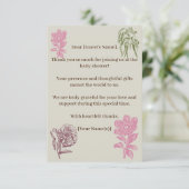 Babydusche aus Botanischem Peony Eucalyptus Dankeskarte (Stehend Vorderseite)