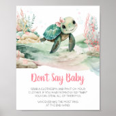 Babydusche aus der Girl Sea Turtle Say nicht Baby Poster (Vorne)