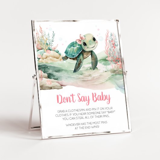 Babydusche aus der Girl Sea Turtle Say nicht Baby Poster