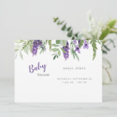 Babydusche aus Foliage Lavender Einladung (Stehend Vorderseite)
