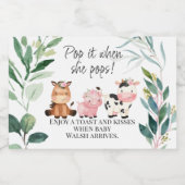 Babydusche aus Foliage Pop Weinkultur Labrador Schaumweinetikett (Einzelnes Label)