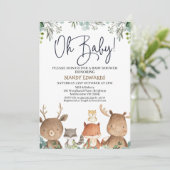 Babydusche aus Foliage Woodland Animals Einladung (Stehend Vorderseite)