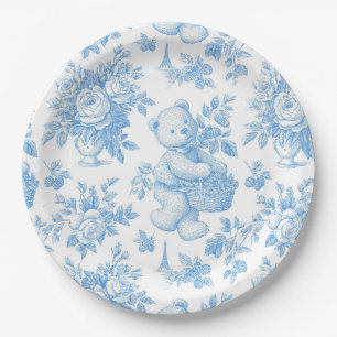 Babydusche aus französischem Toile Pappteller
