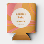 Babydusche aus gelbem orangefarbenem Marmor Dosenkühler (Vorderseite)