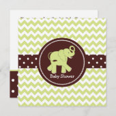 Babydusche aus Grün und Braun Einladung (Vorne/Hinten)