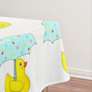 Babydusche aus Gummi mit Regenschirm Tischdecke